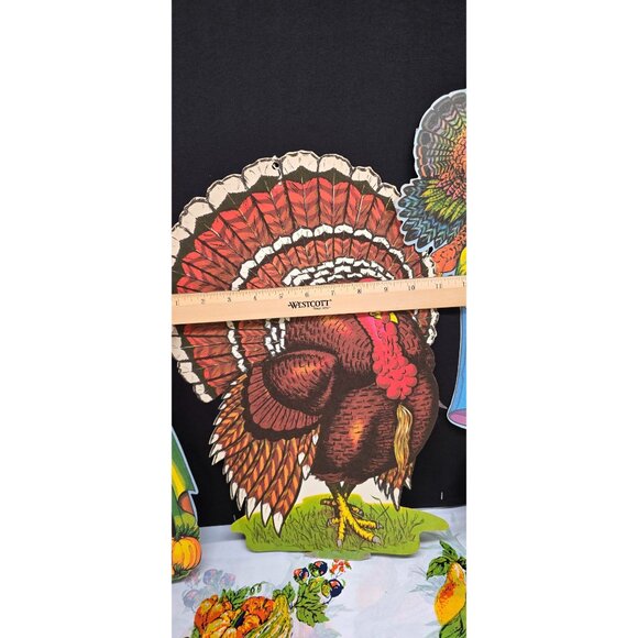 Vintage 1970s Beistle Co Thanksgiving Pilgrim Turkey Die Cuts - Picture 6 of 16